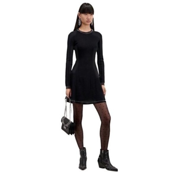 The Kooples Santiago Studded Black Boots Size 41 US Size 10 - Picture 5 of 16